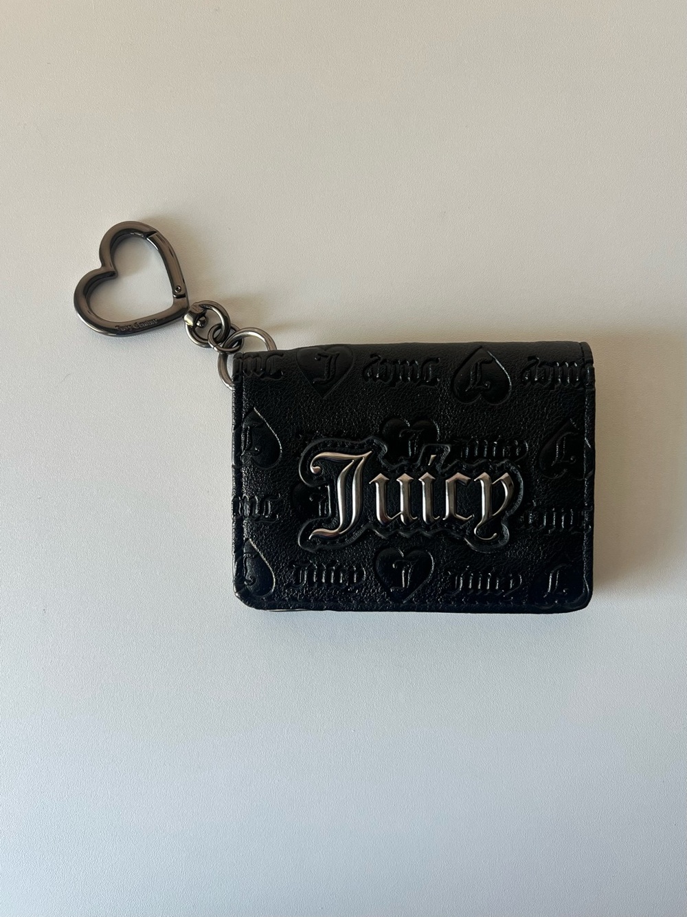 Juicy Couture Black Embossed Upgrade U Double-Sided Trifold Wallet